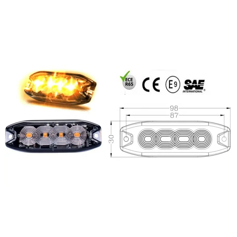 Slim Line Flush Mount LED Hazard Light