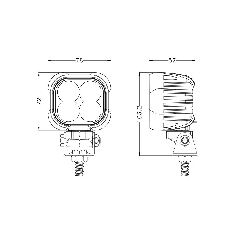0801-40 - 3 inch 40W Square LED Work Light