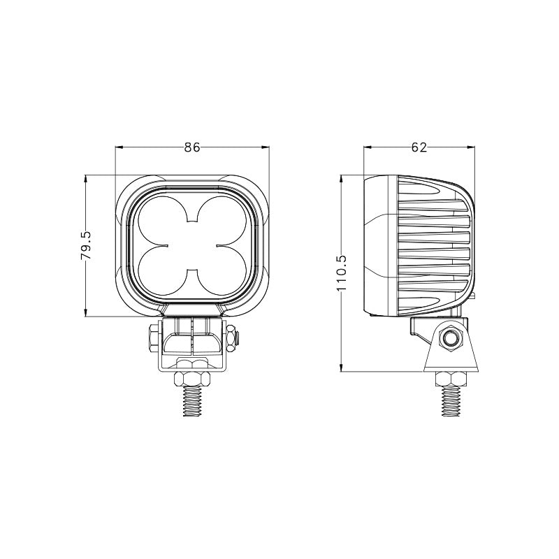0801-50 - 3.5 inch 50W Square LED Work Light