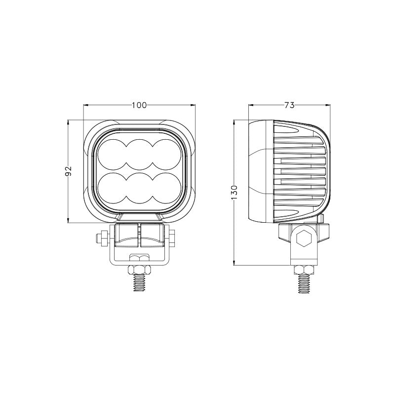 0801 - Square LED Work Light 6x10W Osram LED - LEDTRAC NZ