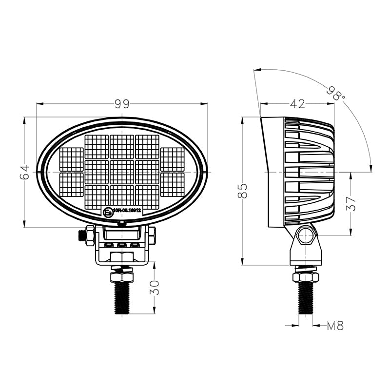 0902-13 - 4 inch 13W Oval LED Work Light - Buy Online Now - LEDTRAC NZ