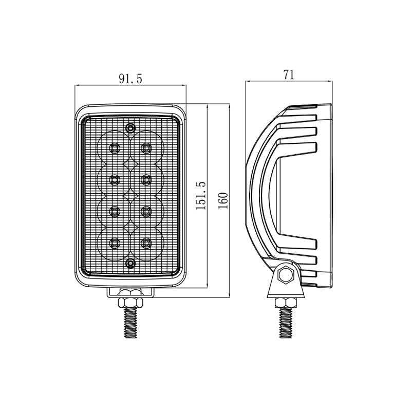 6 inch 40W Side Mount Rectangle LED Work Light- 4002