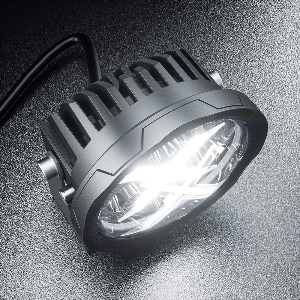 DEFY - 4" Round LED light/Flood - Pair