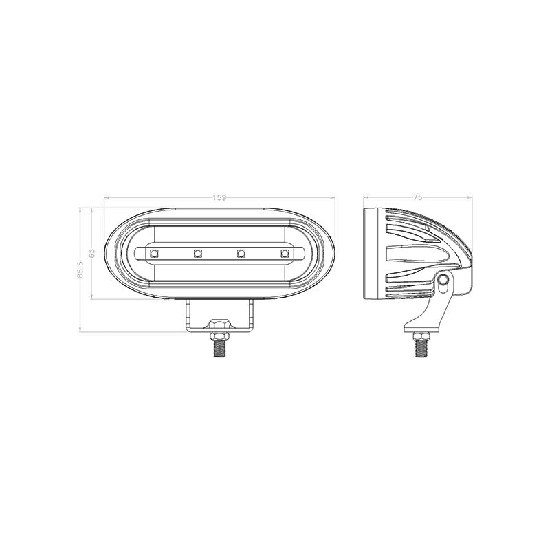 6 inch 40W Oval LED Work Light ( Spot or Flood ) - 6040