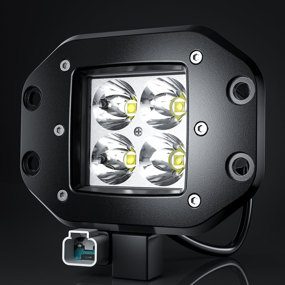 DEFY - 2" LED Flush mount pod light/Flood - Pair