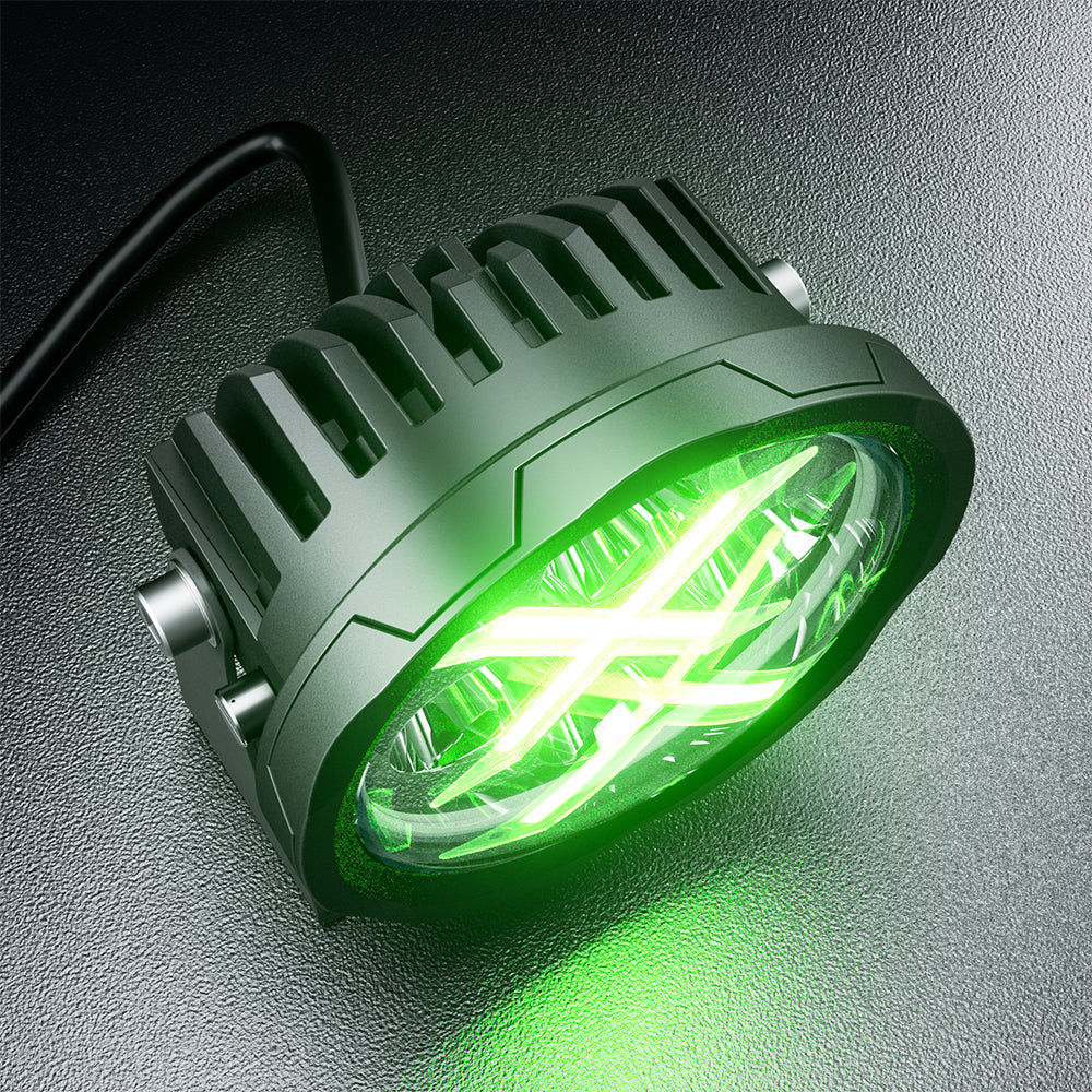 DEFY - 4" Round LED light/Flood - Pair