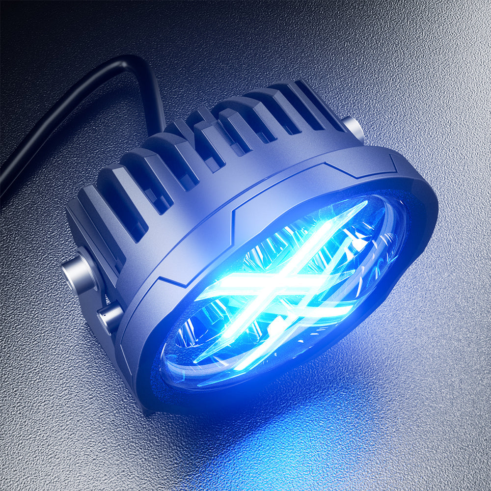 DEFY - 4" Round LED light/Flood - Pair