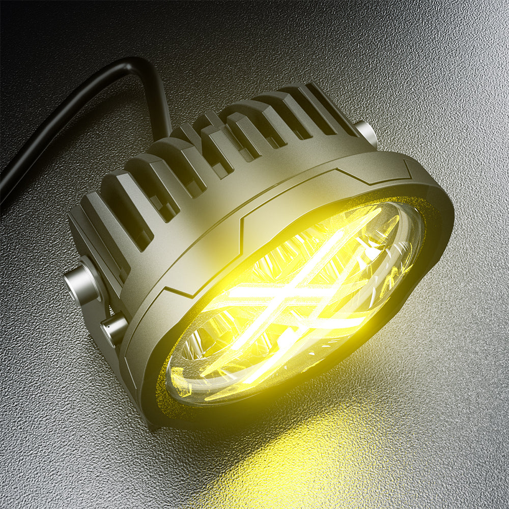 DEFY - 4" Round LED light/Flood - Pair