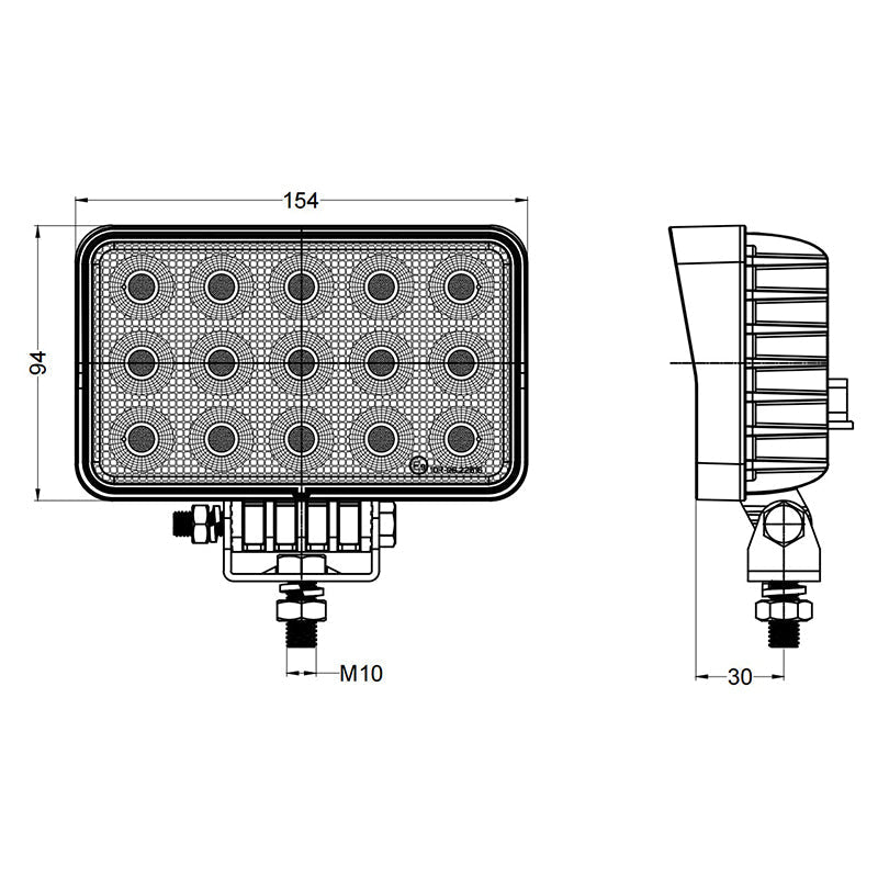 0606 - Rectangle LED Work Light 32x1W / 60x1W - LEDTRAC New Zealand