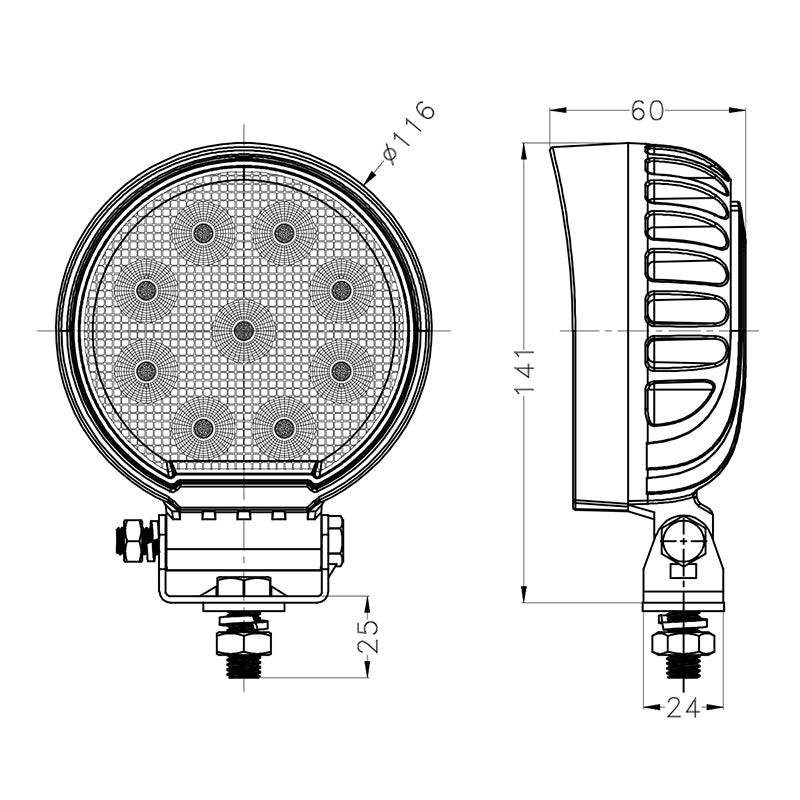 0706-4-27 - 4 inch 27W Round LED Work Light - Buy Online - LEDTRAC NZ