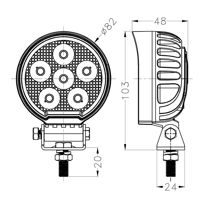 0706-18 - 3 inch 18W Round LED Work Light