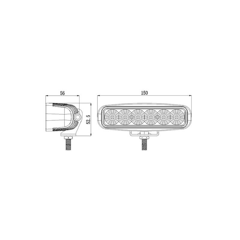 6 inch 30W Rectangle LED Work Light - 6030