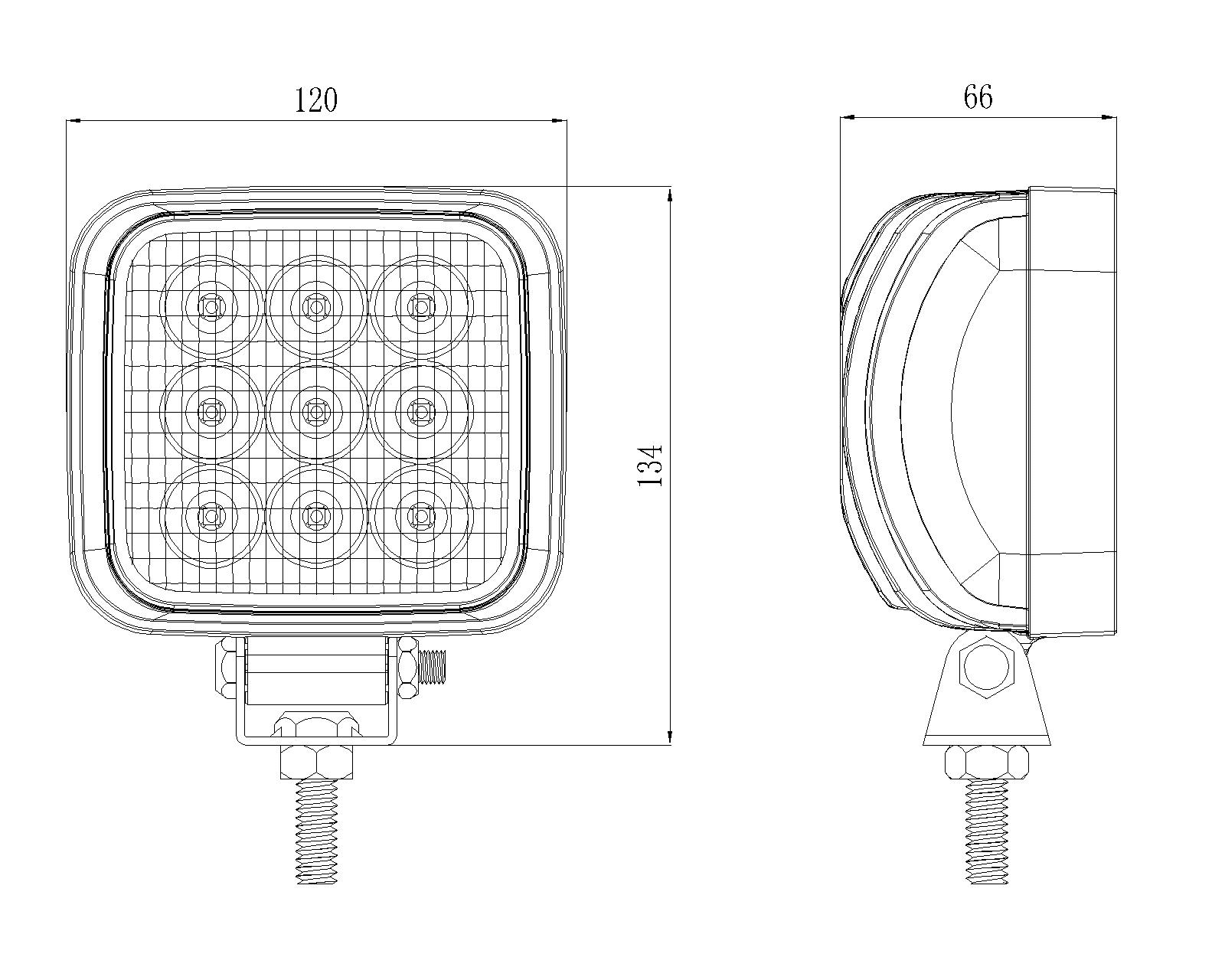 5 inch 30W Square LED Work Light - 5027-30