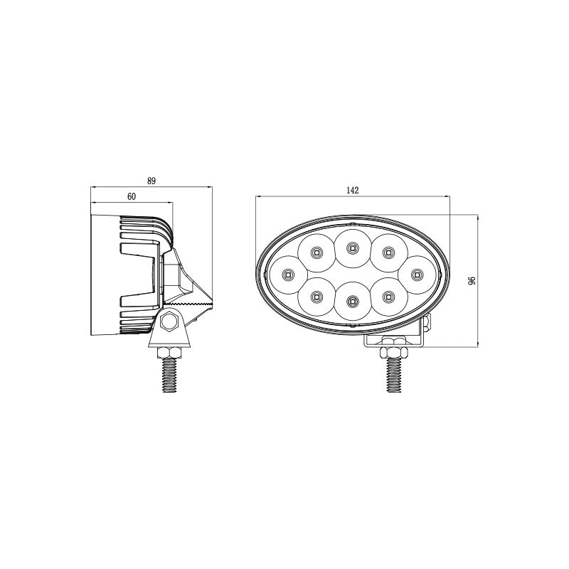 4044 - Case IH, Universally Suited Swivel Mounted Light - LEDTRAC NZ
