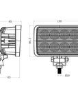 40W Rectangle LED Work Light - Side & Centre Mount - 4409