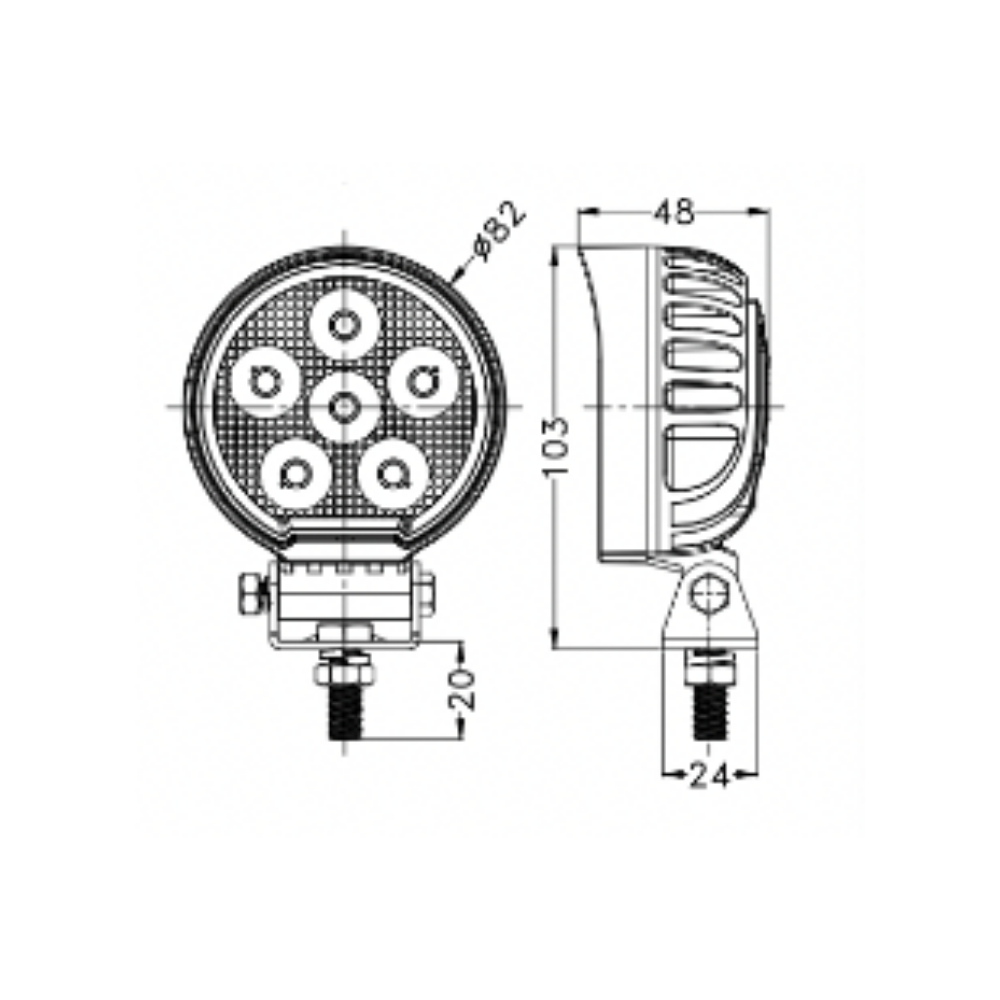Round LED Work Light - 0706