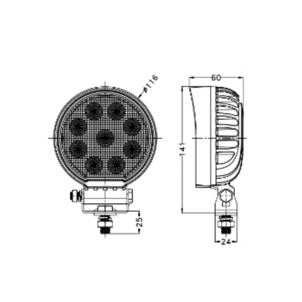 Round LED Work Light - 0706