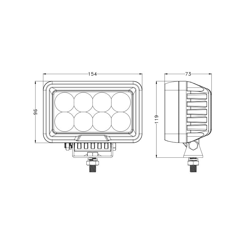 0601 - Rectangle LED Work Light 30W / 40W / 80W - LEDTRAC New Zealand