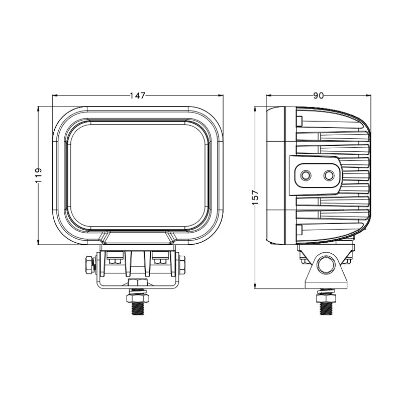 0801 - Square LED Work Light 9x10W Osram LED - LEDTRAC NZ